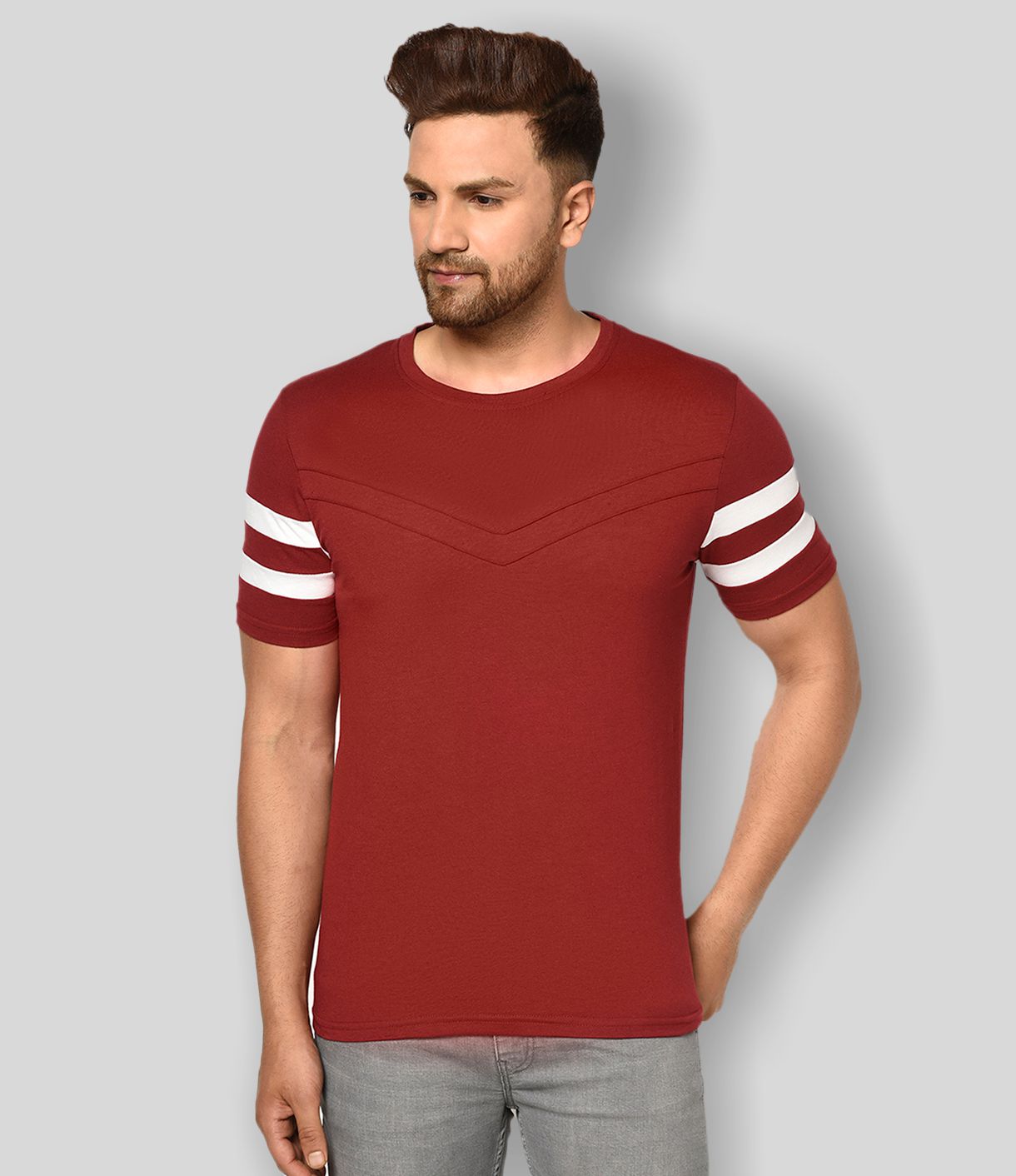     			Glito - Maroon Cotton Blend Regular Fit Men's T-Shirt ( Pack of 1 )