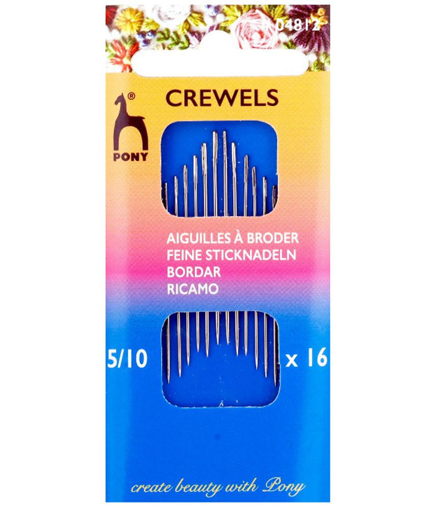     			Shree Shyam™ Sewing & Embroidery Hand Sewing Needles Pony Long Point Needles Crewels Size 5/10 (Pack of 1)