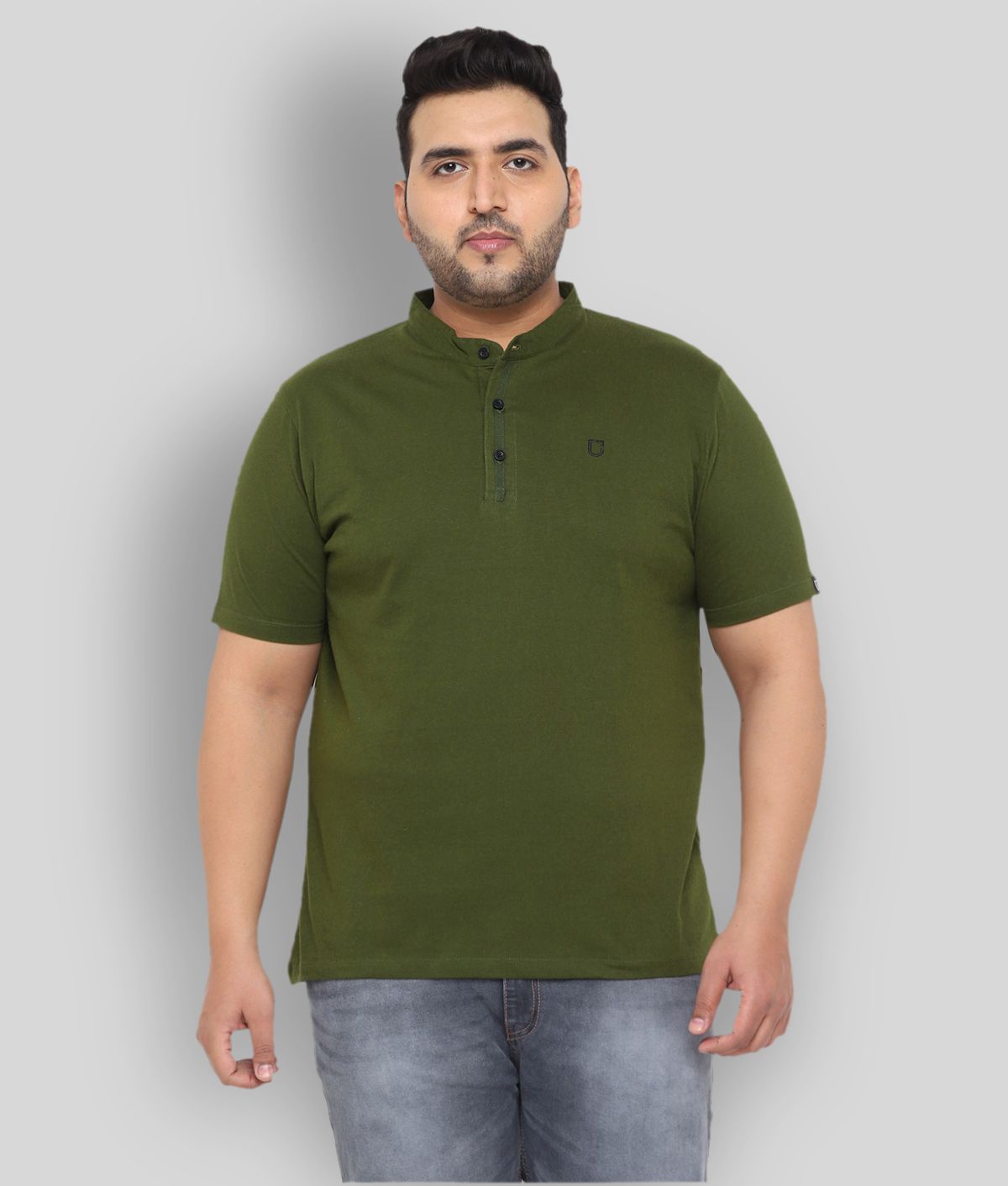     			Urbano Plus - Green Cotton Regular Fit Men's T-Shirt ( Pack of 1 )