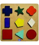 Mini Leaves Wooden Shape Sorter Toys 9 Shapes for Toddlers, Montessori Color Recognition , Early Educational Blocks Puzzles 1 2 3 Years Old Age Boys and Girls (9 Shapes)