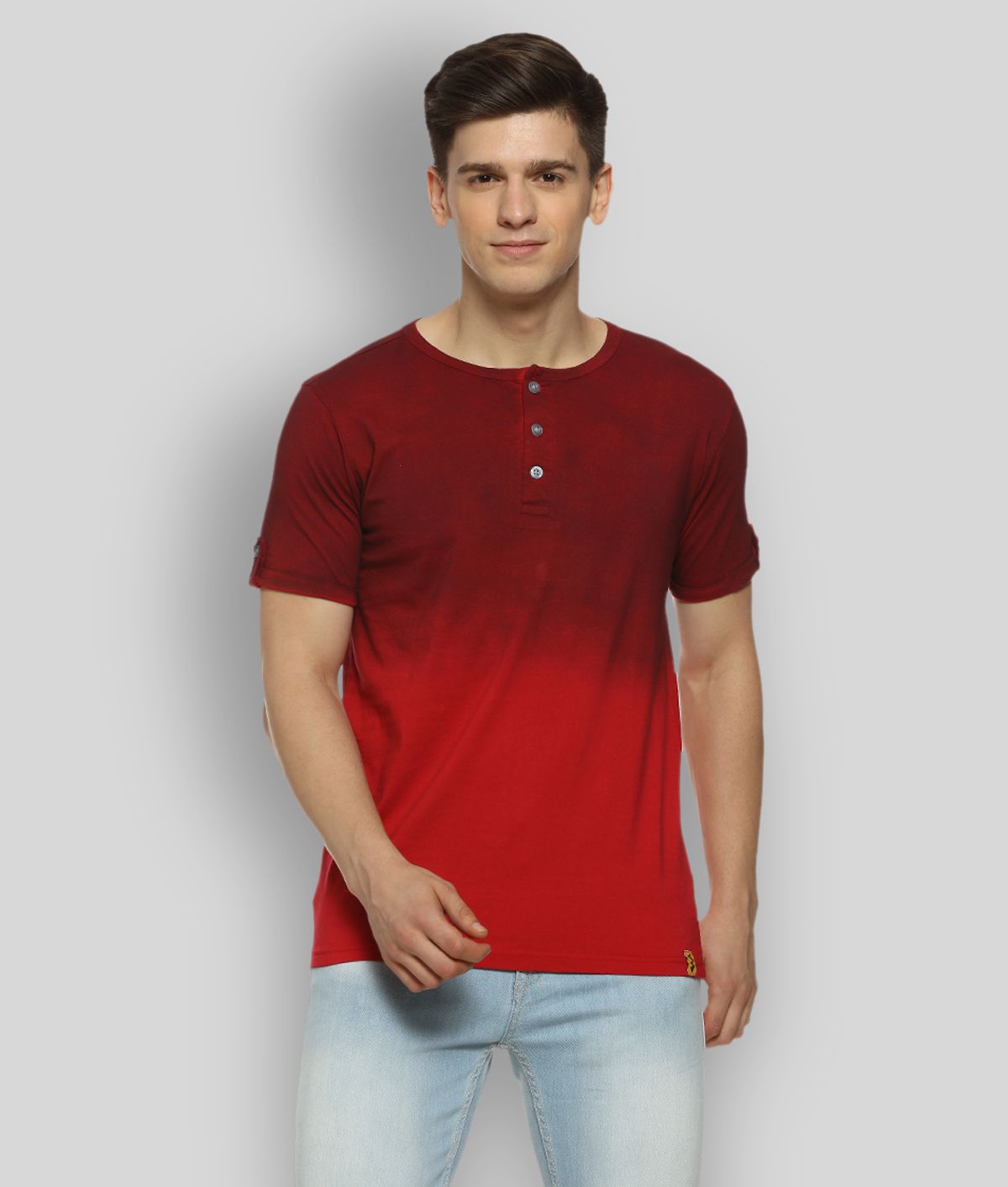     			Campus Sutra - Maroon Cotton Regular Fit Men's T-Shirt ( Pack of 1 )