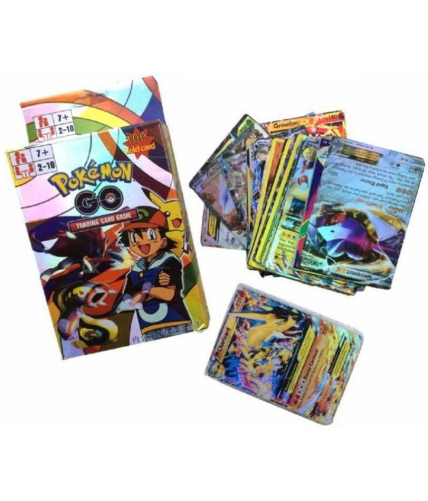 Fratelli Pokémon 100 Gold Trading Card Game Set Fun Play for Kids (Multicolor)