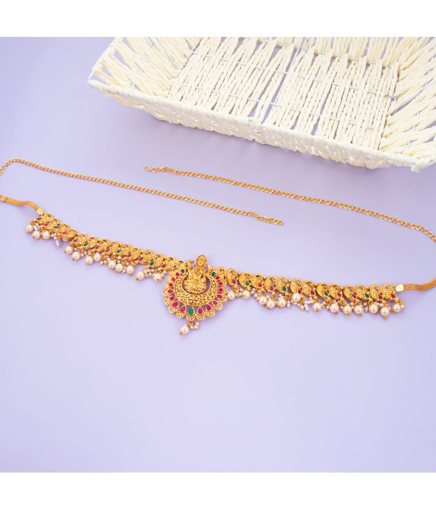     			Sukkhi Ravishing Temple Gold Plated Colur Stone & Pearl Kamarband For Women
