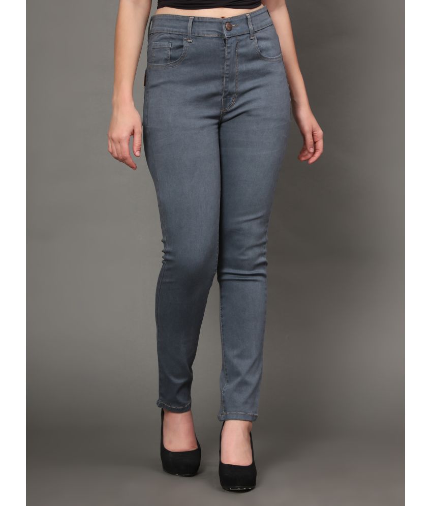     			AngelFab - Grey Denim Skinny Women's Casual Pants ( Pack of 1 )