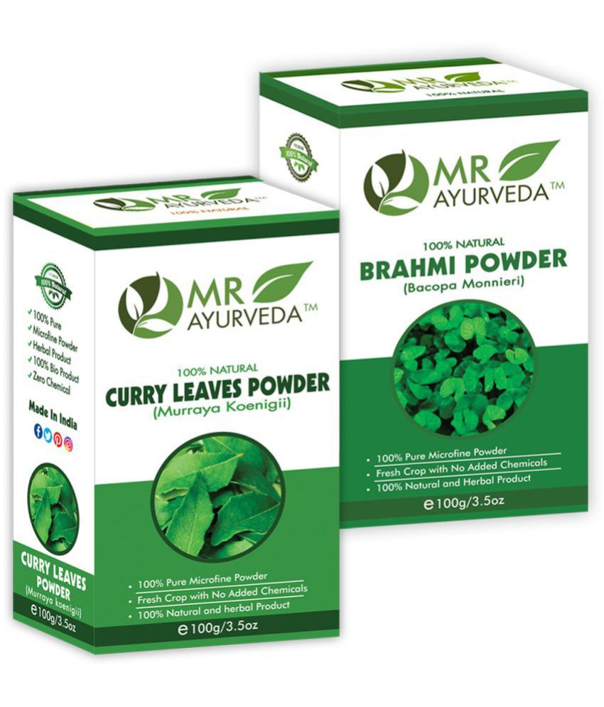     			MR Ayurveda Curry Leaves Powder and Brahmi Powder Hair Scalp Treatment 200 g Pack of 2