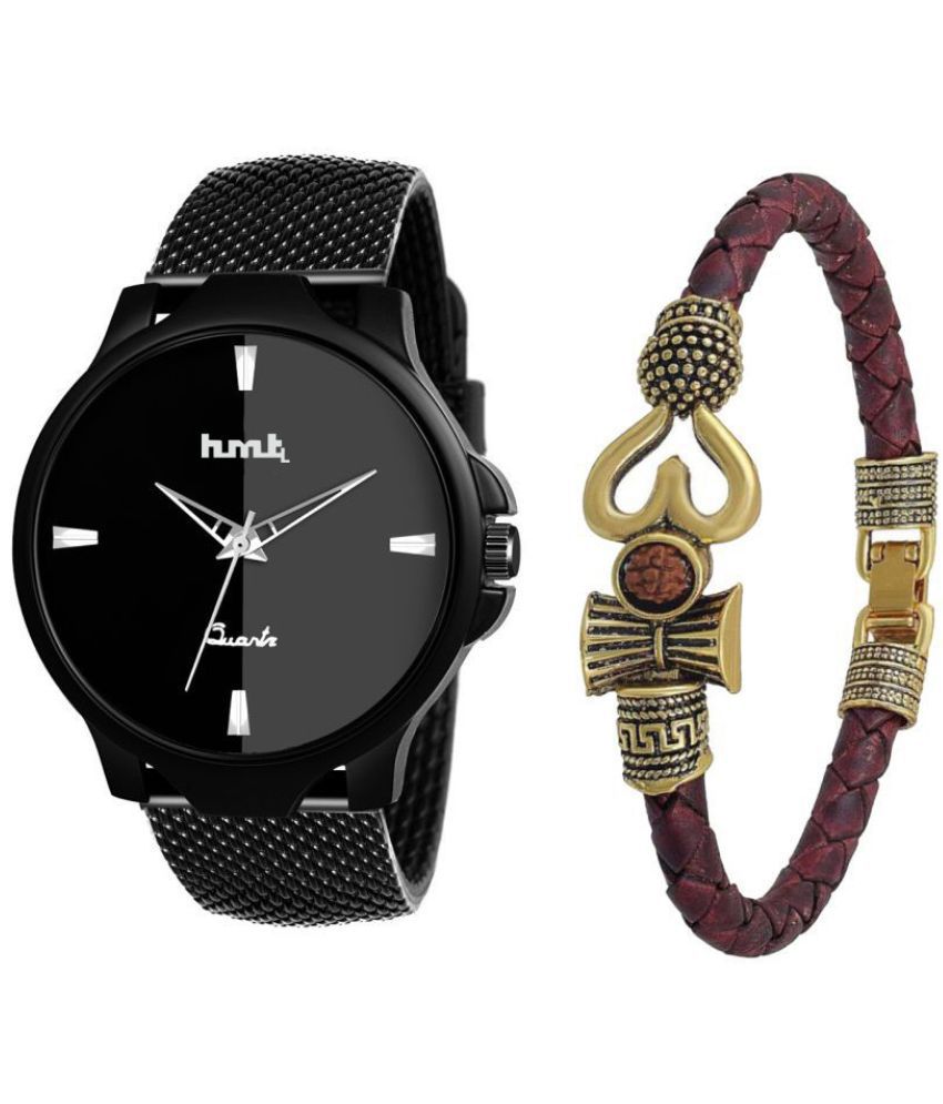     			HMTL - Black Silicon Analog Men's Watches