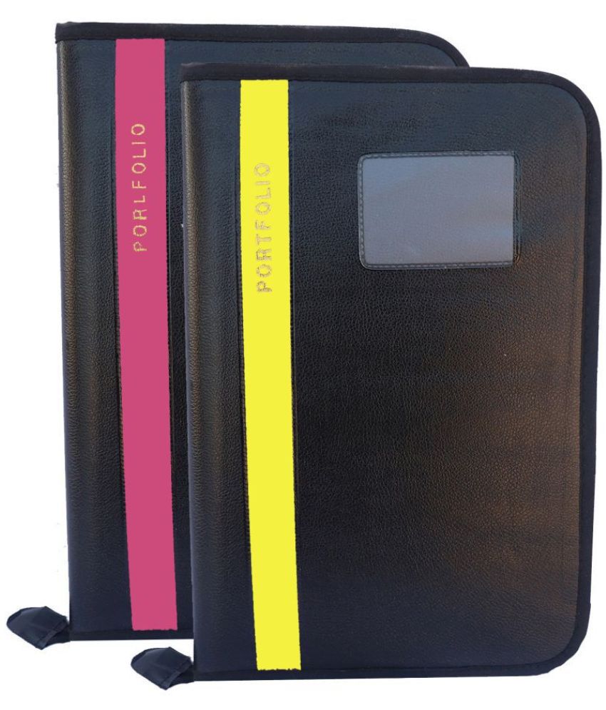     			Kopila 20 Leafs(50 Micron) office file/document bag/certificate /report file Set of 2 Pink & Yellow Color