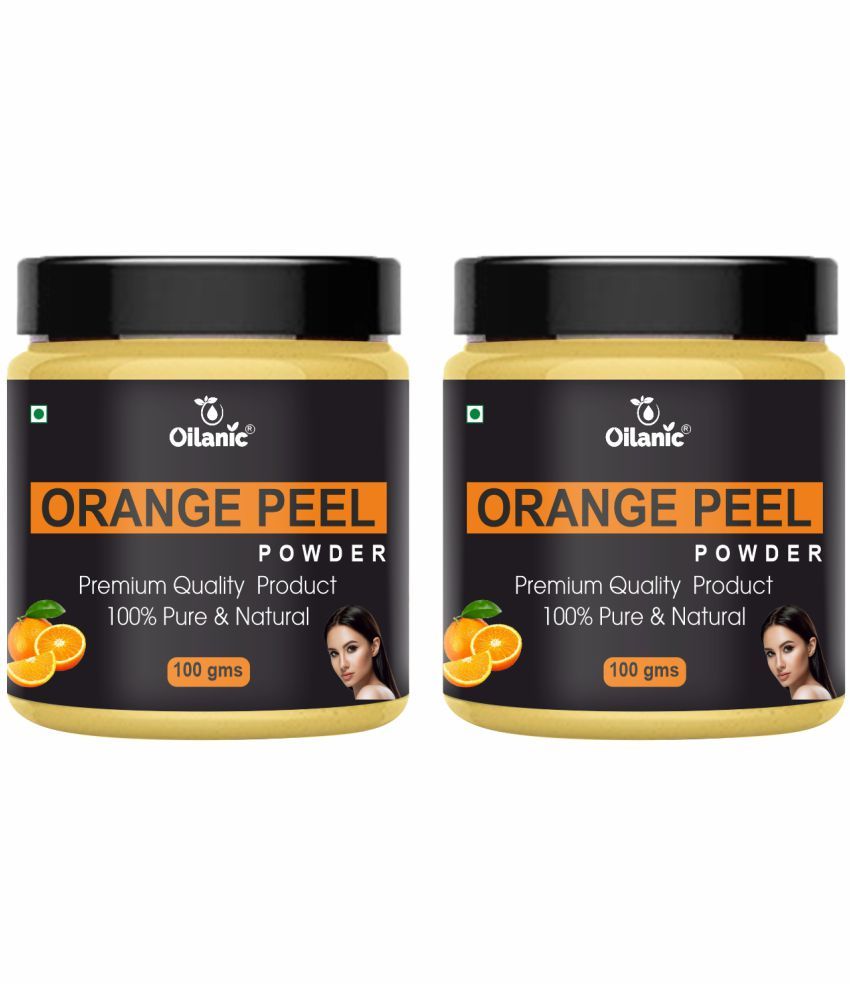     			Oilanic Natural Orange Peel Powder For Haircare Face Pack Masks 200 gm Pack of 2