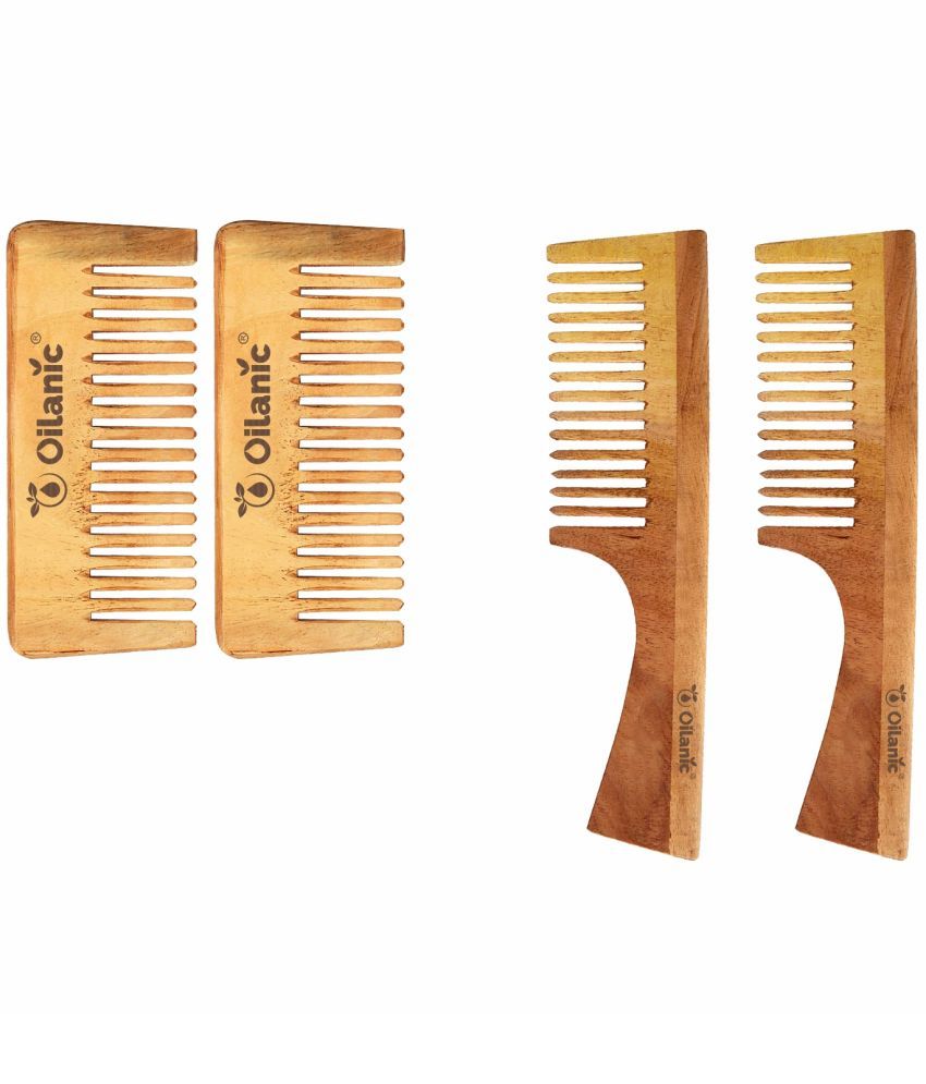     			Oilanic Neem Comb 5.5 & 7.5 Inches Hair Brush Pack of 4