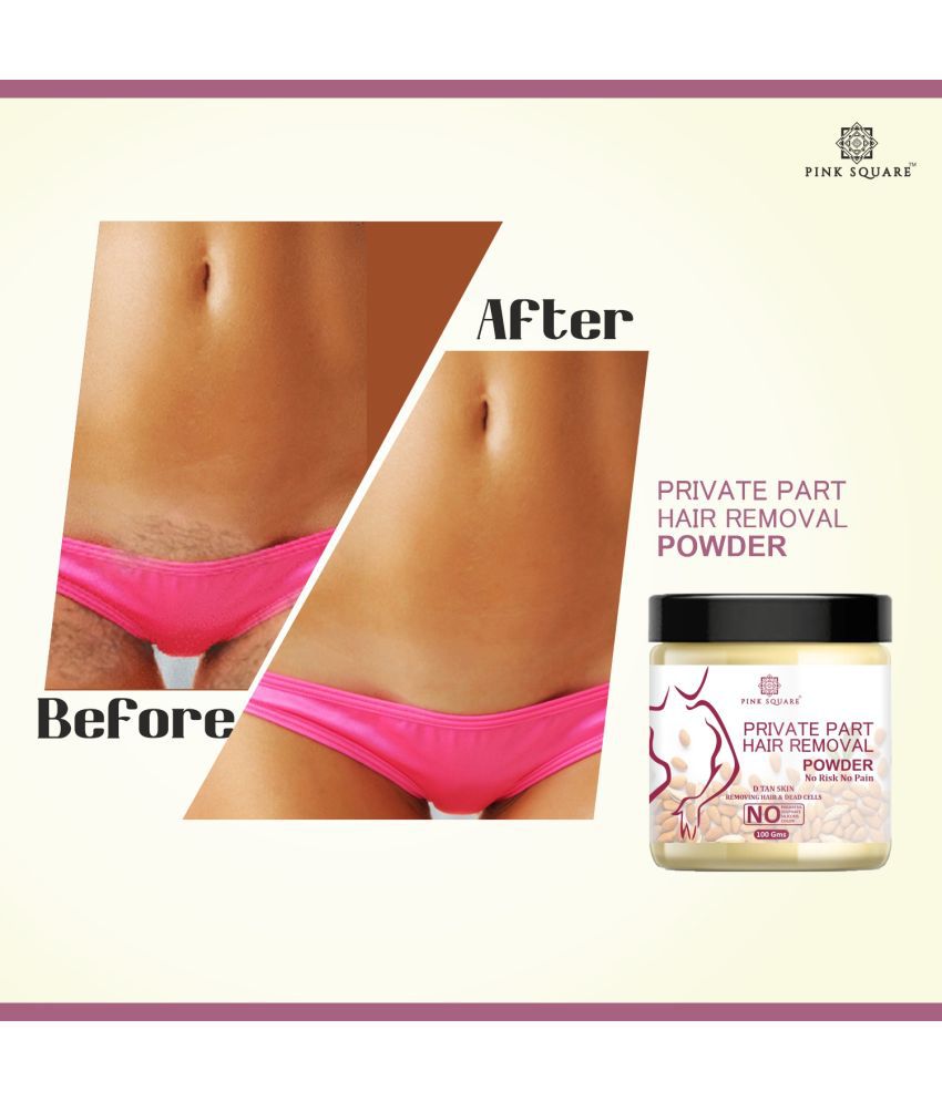     			Pink Square Premium Natural Hair Removal Powder Wax Hair Removal Powder For Underarms, Hand, Legs & Bikini Line, No Pain 100 g