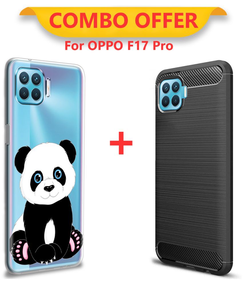     			NBOX Printed Cover For Oppo F17 Pro Premium look case Pack of 2