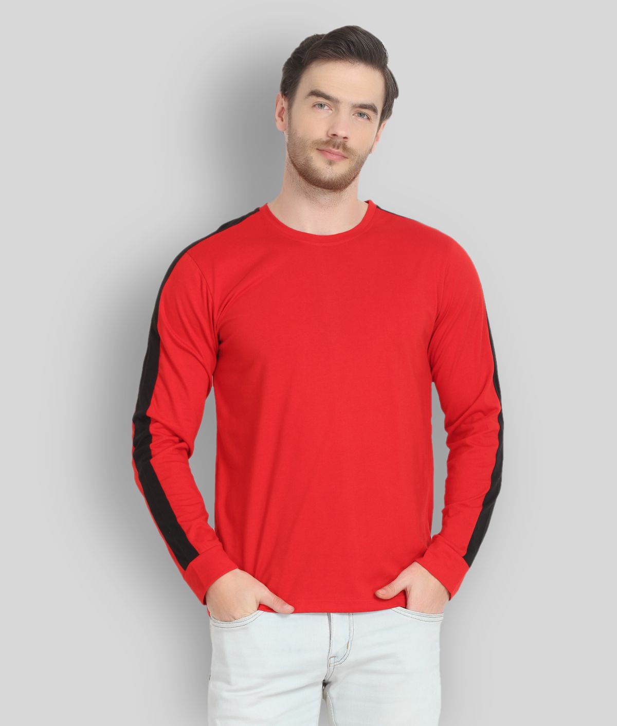     			Glito - Red Cotton Blend Regular Fit Men's T-Shirt ( Pack of 1 )