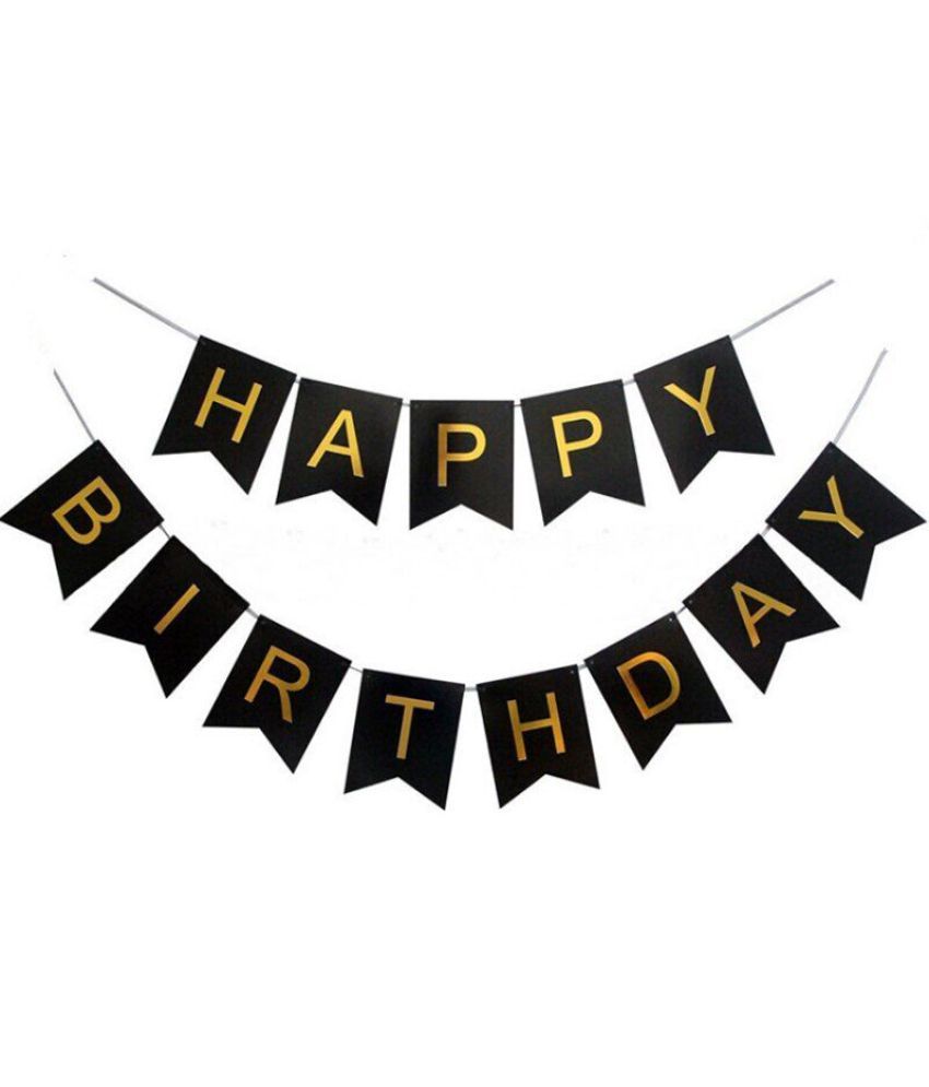 Happy Birthday Bunting Banner Black Buy Happy Birthday Bunting Banner Black Online At Low 