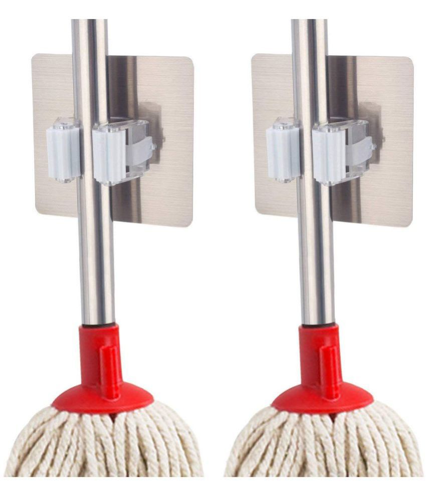     			KP Mart Magic Sticker Series Self Adhesive Mop and Broom Holder, Pack of 2