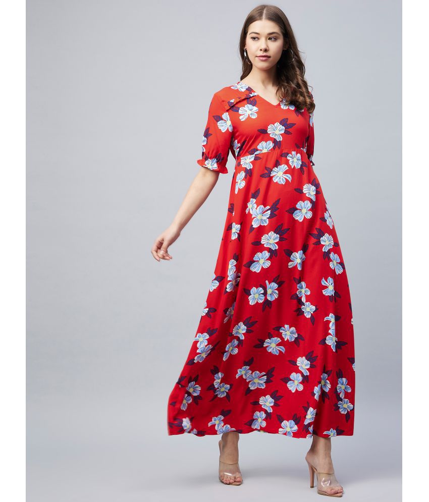     			StyleStone Rayon Red A- line Dress -