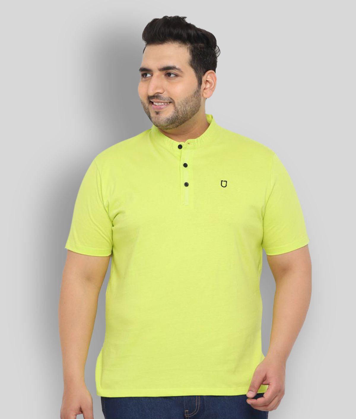     			Urbano Plus - Yellow Cotton Slim Fit Men's T-Shirt ( Pack of 1 )