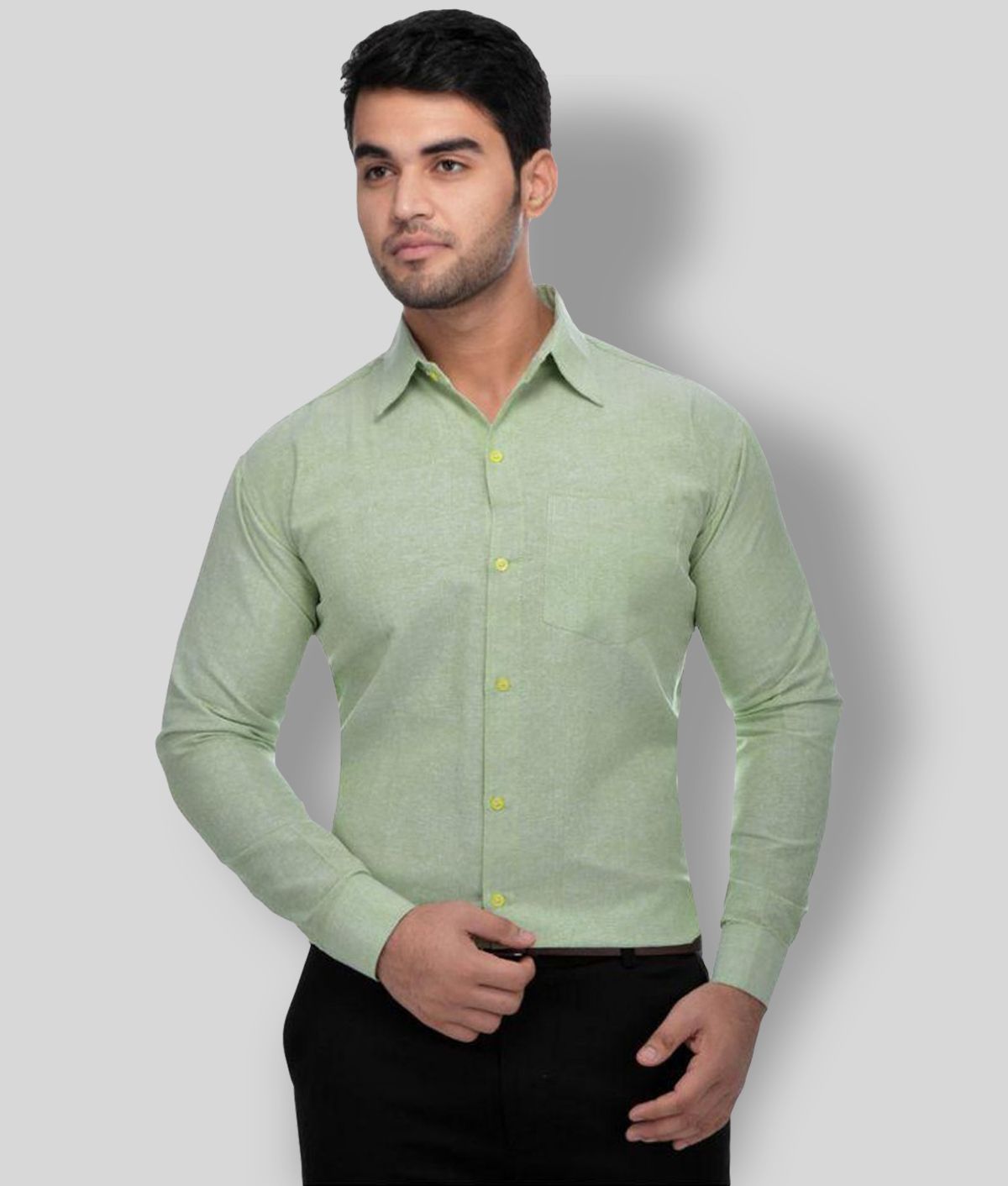     			DESHBANDHU DBK - Green Cotton Regular Fit Men's Formal Shirt (Pack of 1)