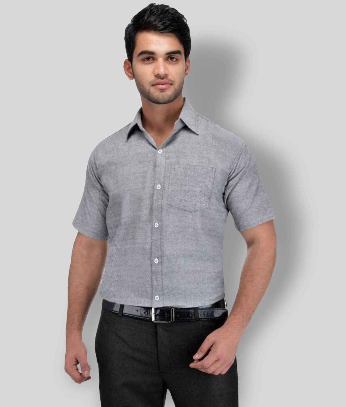     			DESHBANDHU DBK - Grey Cotton Regular Fit Men's Formal Shirt (Pack of 1)