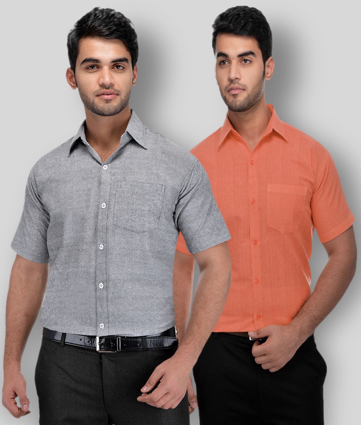     			DESHBANDHU DBK - Multicolor Cotton Regular Fit Men's Formal Shirt (Pack of 2)