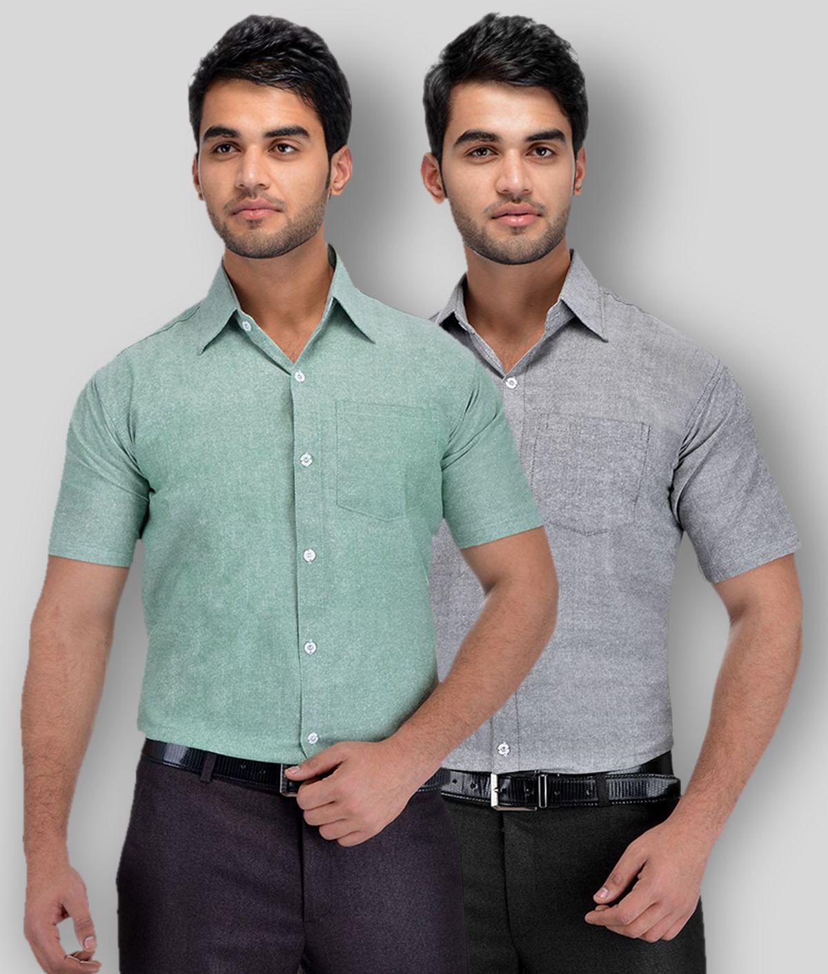     			DESHBANDHU DBK - Multicolor Cotton Regular Fit Men's Formal Shirt (Pack of 2)