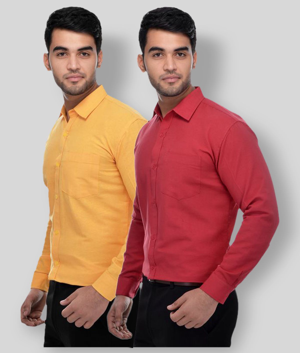     			DESHBANDHU DBK - Multicolor Cotton Regular Fit Men's Formal Shirt (Pack of 2)