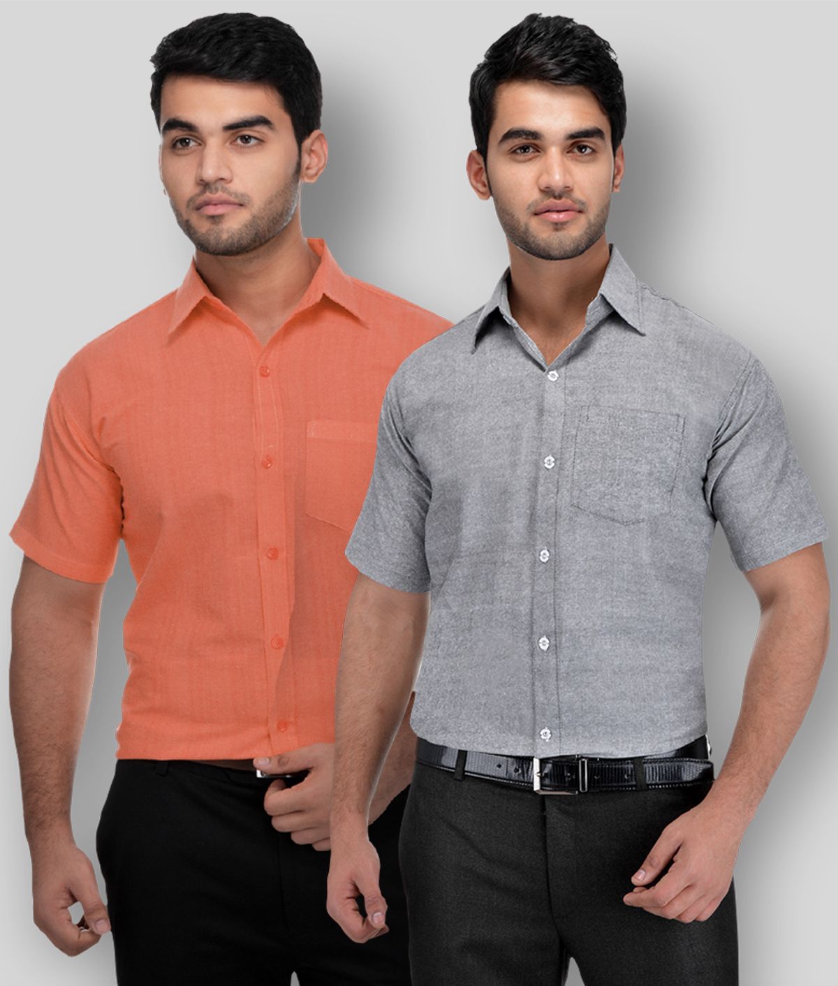     			DESHBANDHU DBK - Multicolor Cotton Regular Fit Men's Formal Shirt (Pack of 2)