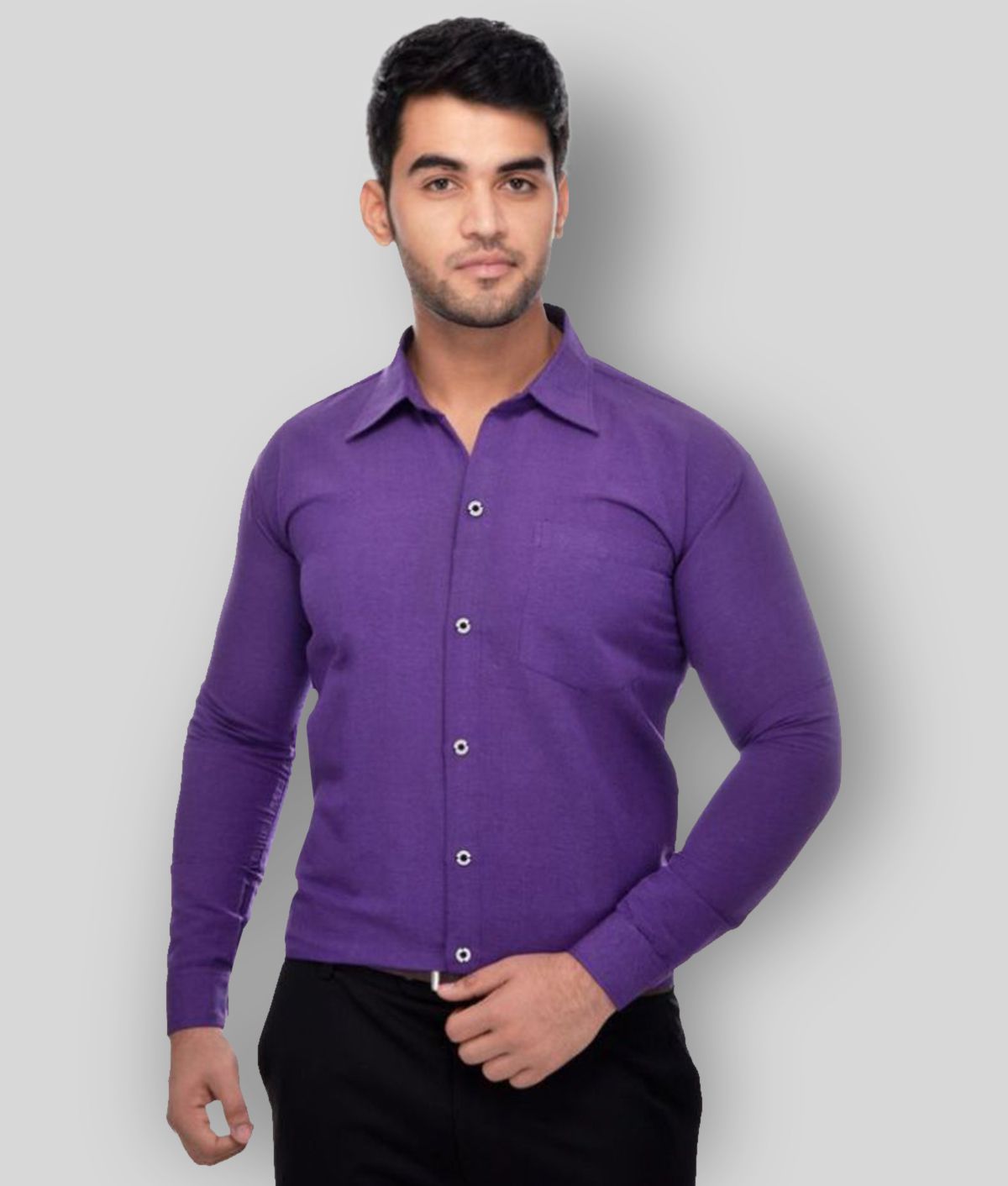    			DESHBANDHU DBK - Purple Cotton Regular Fit Men's Formal Shirt ( Pack of 1 )