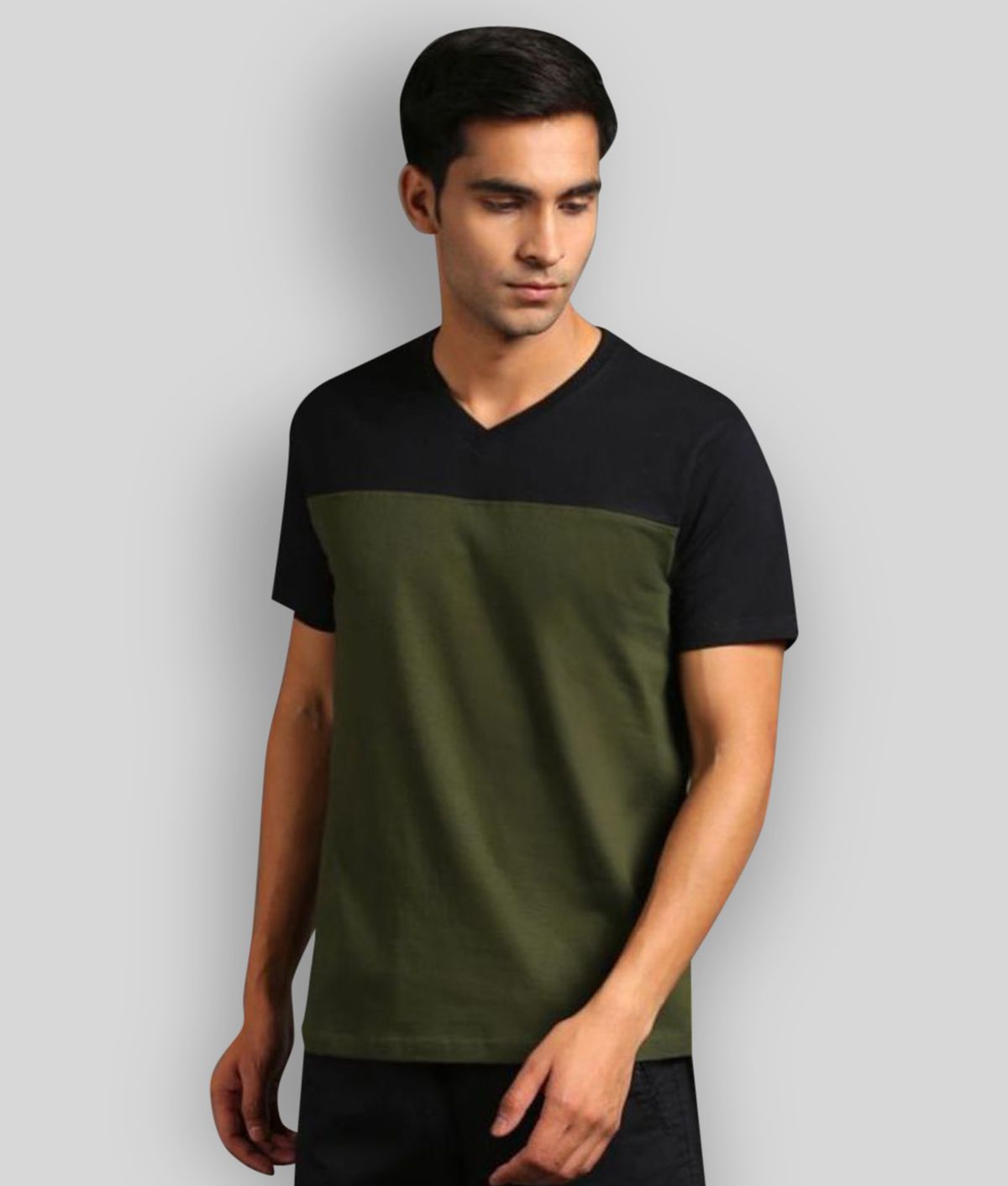     			David Crew - Green Cotton Regular Fit Men's T-Shirt ( Pack of 1 )