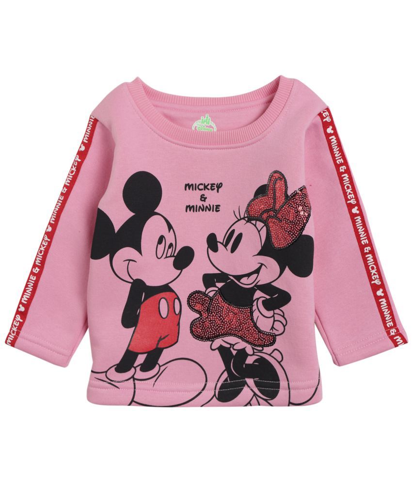     			MINNIE & FRIENDS GIRLS TSHIRT ROUND NECK FULL SLEEVES SOLID MEDIUM PINK