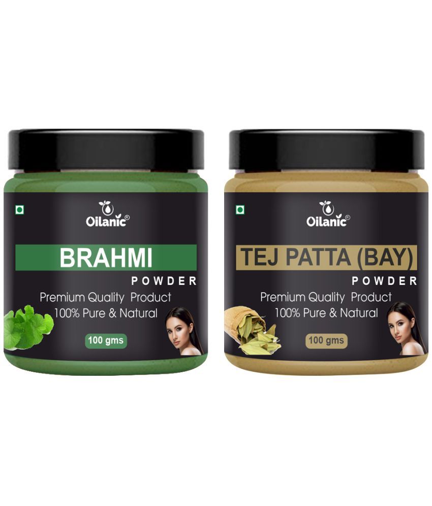     			Oilanic 100% Pure Brahmi Powder & Tej Patta Powder For Skin Hair Mask 200 g Pack of 2