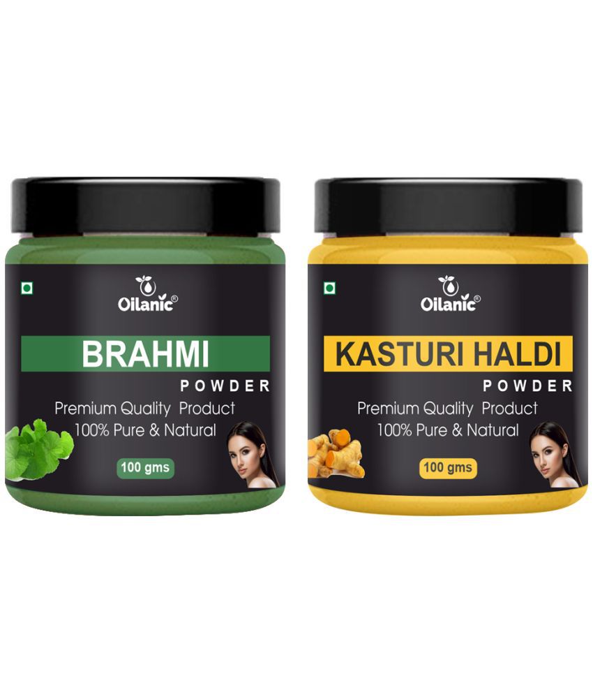     			Oilanic 100% Pure Brahmi Powder & Kasturi Haldi Powder-Skin Hair Mask 200 g Pack of 2