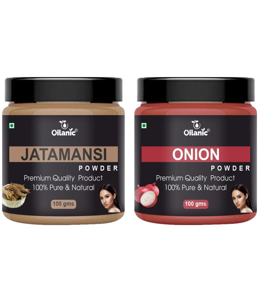    			Oilanic 100% Pure Jatamansi Powder & Onion Powder For Skincare Hair Mask 200 g Pack of 2