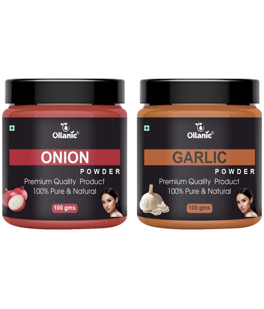     			Oilanic 100% Pure Onion Powder & Garlic Powder For Skincare Hair Mask 200 g Pack of 2