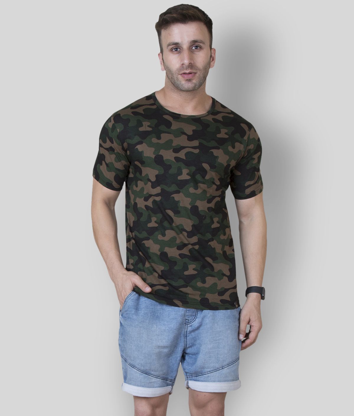     			Veirdo - Brown Cotton Regular Fit Men's T-Shirt ( Pack of 1 )
