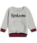 BOYS SWEAT SHIRT ROUND NECK FULL SLEEVES SOLID MELANGE ACRU