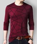 Leotude Pack of 1 Cotton Blend Regular Fit Men's T-Shirt ( Maroon )