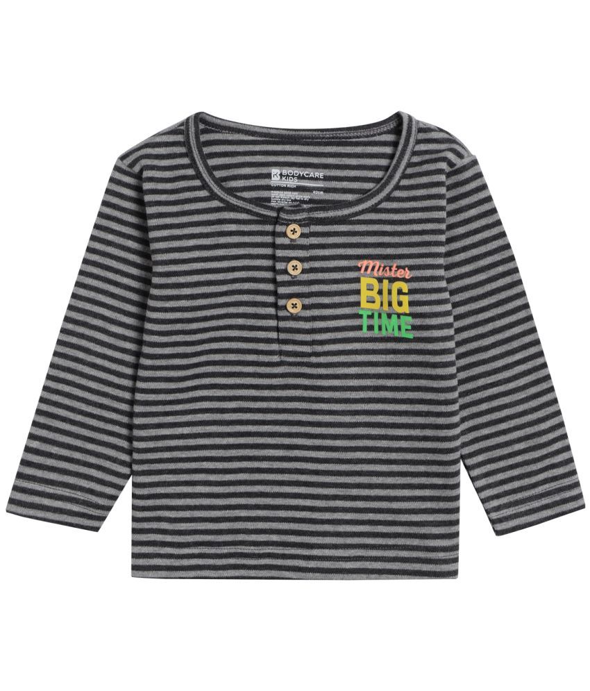     			BOYS TSHIRT ROUND NECK FULL SLEEVES STRIPE BLACK