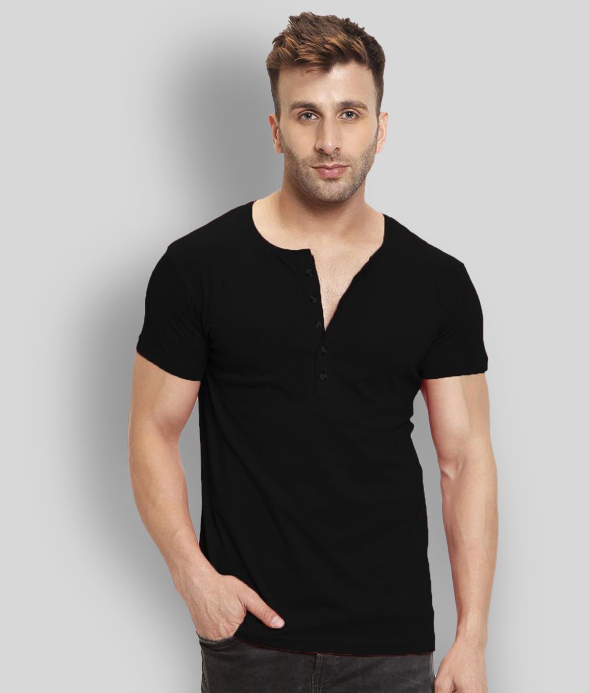     			Leotude - Black Cotton Regular Fit Men's T-Shirt ( Pack of 1 )
