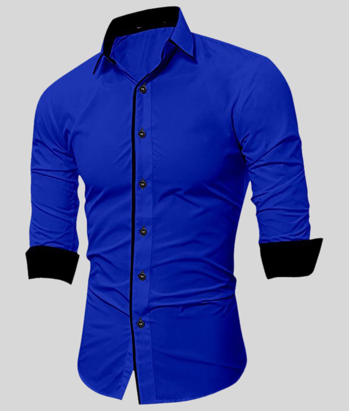     			Life Roads - Blue Cotton Slim Fit Men's Casual Shirt (Pack of 1 )