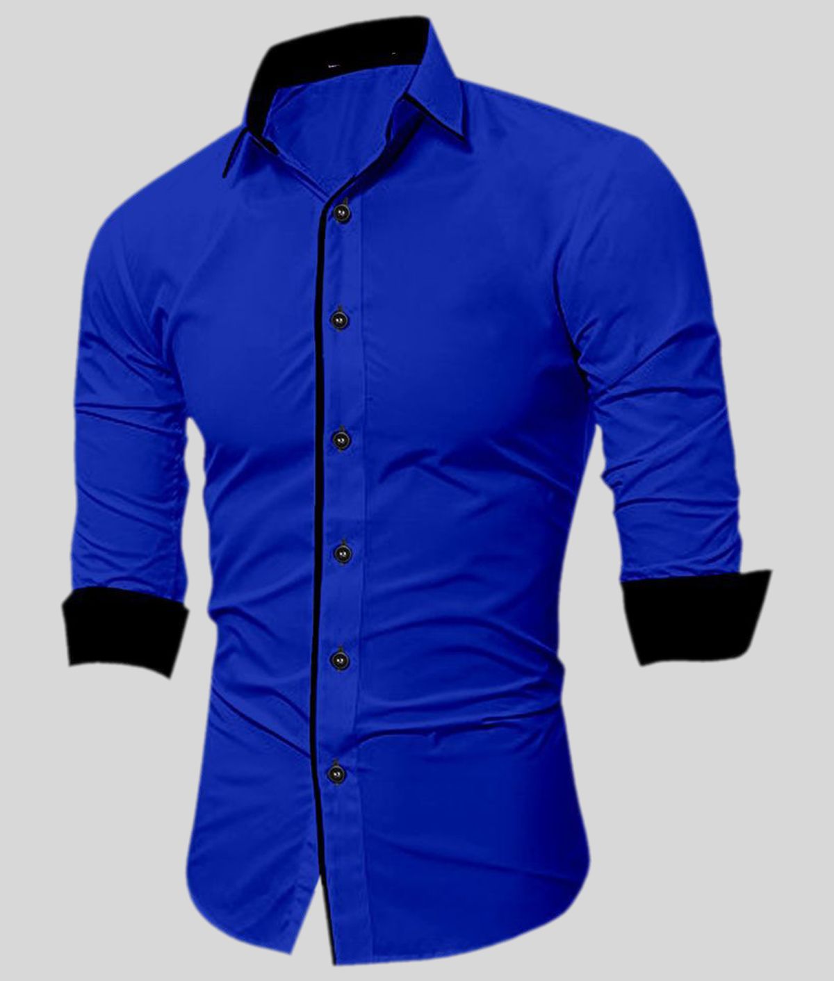     			Life Roads - Blue Cotton Slim Fit Men's Casual Shirt (Pack of 1 )