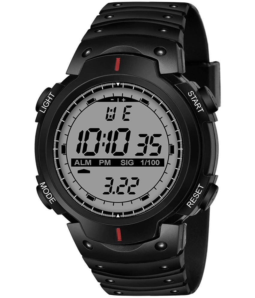     			Om Collection -  Black Silicon Digital Men's Watch