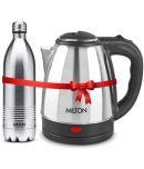 Milton Combo Set Go Electro 2 litres Electric Kettle and Duo DLX 1 litres- Silver Thermosteel Hot or Cold Stainless Steel Water Bottle