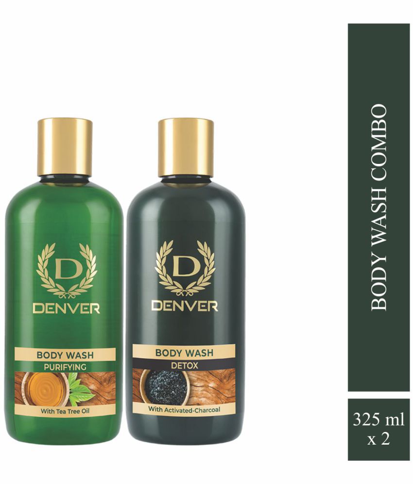     			Denver BodywashTreeTeaOil &Activated Charcoal 650ml combo Body Wash 0.5 mL Pack of 2