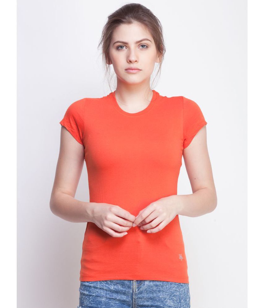     			Dollar Missy Cotton Orange T-Shirts - Single