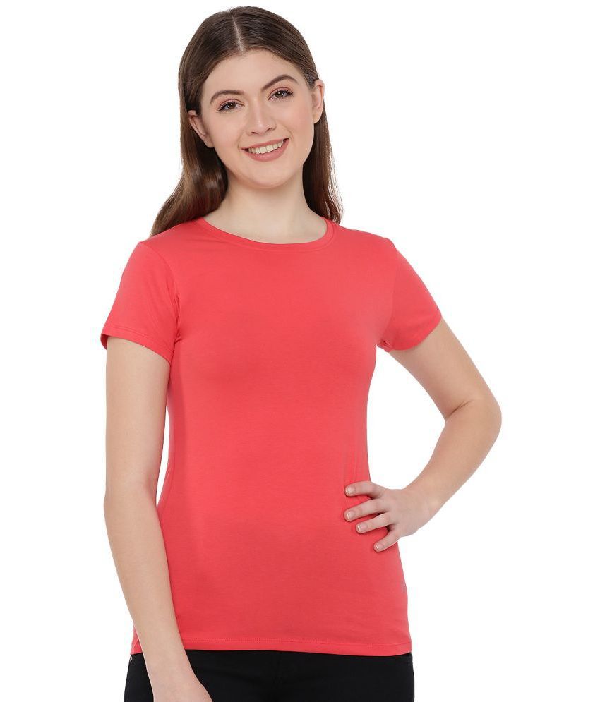 Dollar Missy Cotton Red T-Shirts - Single