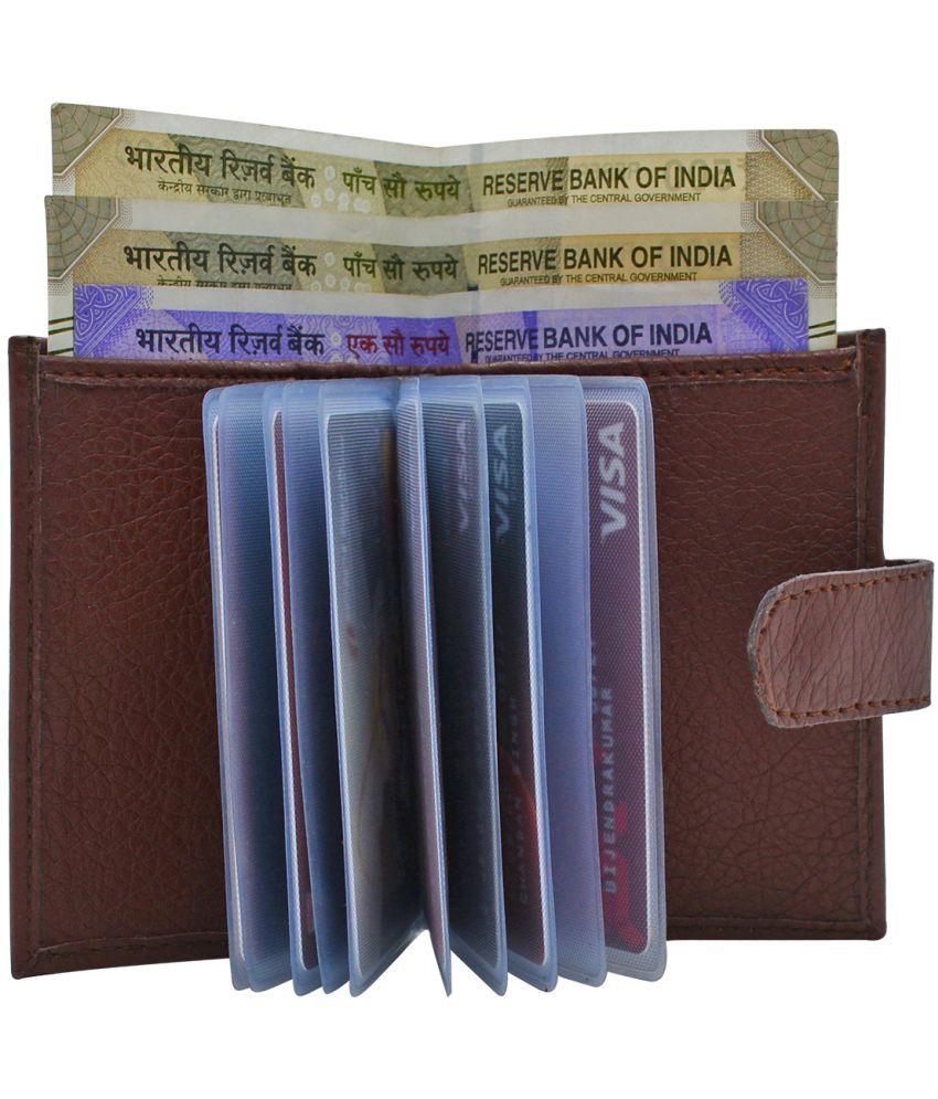 Loopa Brown Leather ATM + Money Slot 12 Slot Card Holder For Men