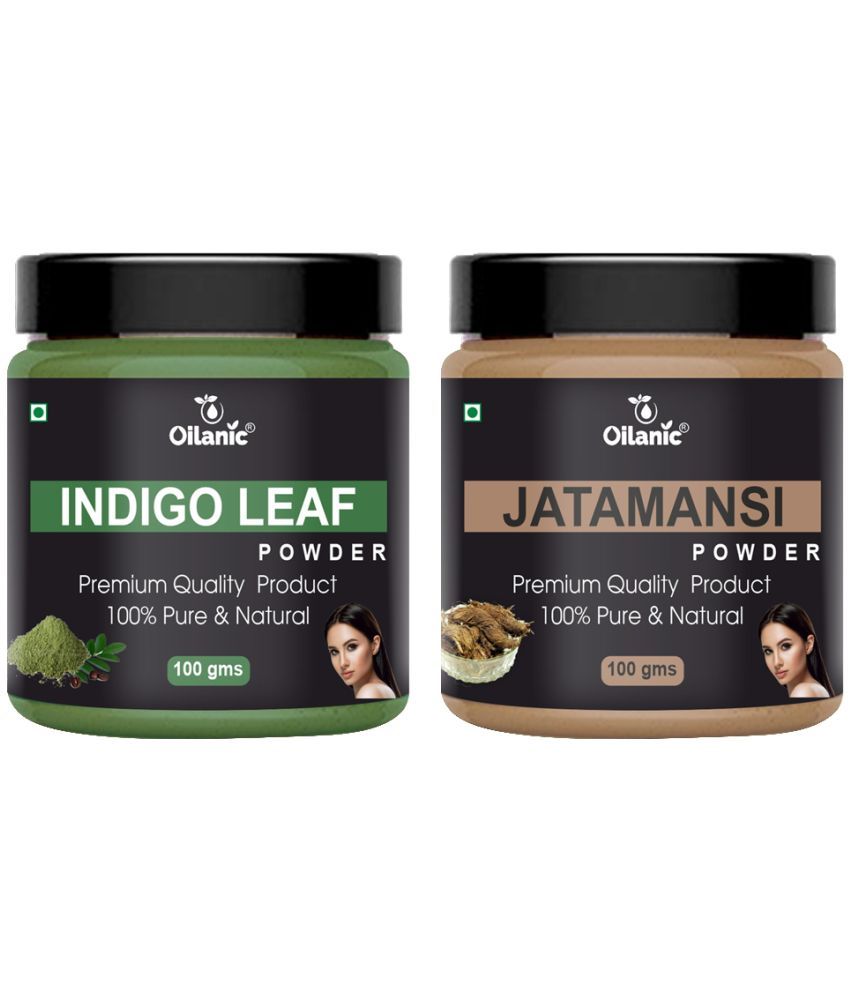     			Oilanic 100% Pure Indigo Leaf Powder & Jatamansi Powder For Skin Hair Mask 200 g Pack of 2