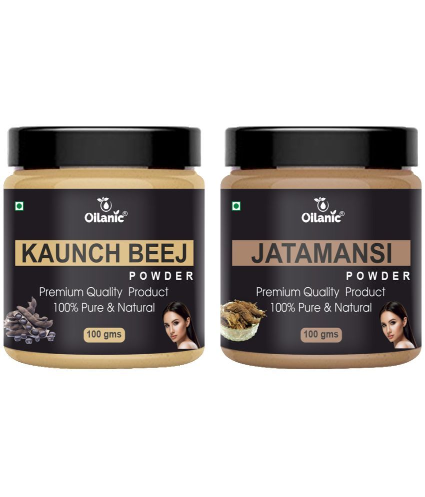     			Oilanic 100% Pure Kaunch Beej Powder & Jatamansi Powder For Skin Hair Mask 200 g Pack of 2