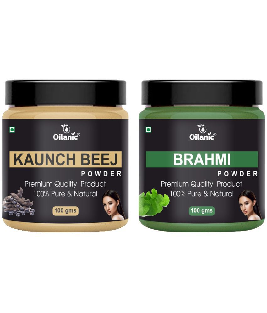    			Oilanic 100% Pure Kaunch Beej Powder & Brahmi Powder For Skincare Hair Mask 200 g Pack of 2