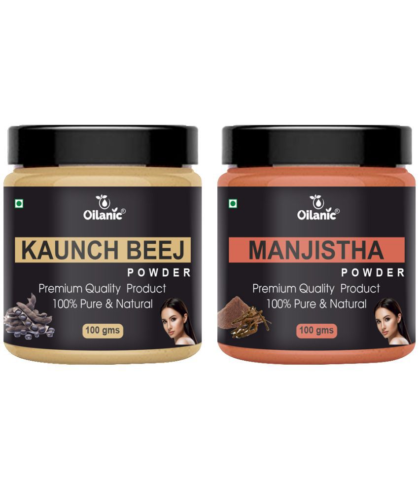     			Oilanic 100% Pure Kaunch Beej Powder & Manjistha Powder For Skin Hair Mask 200 g Pack of 2